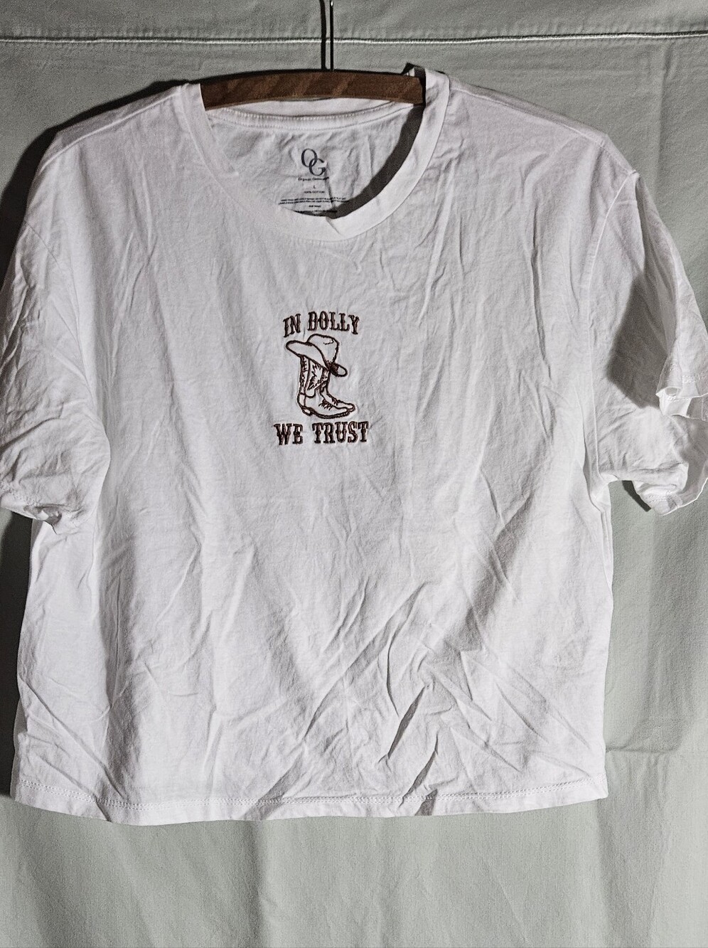 White 'In Dolly We Trust' Graphic Tee